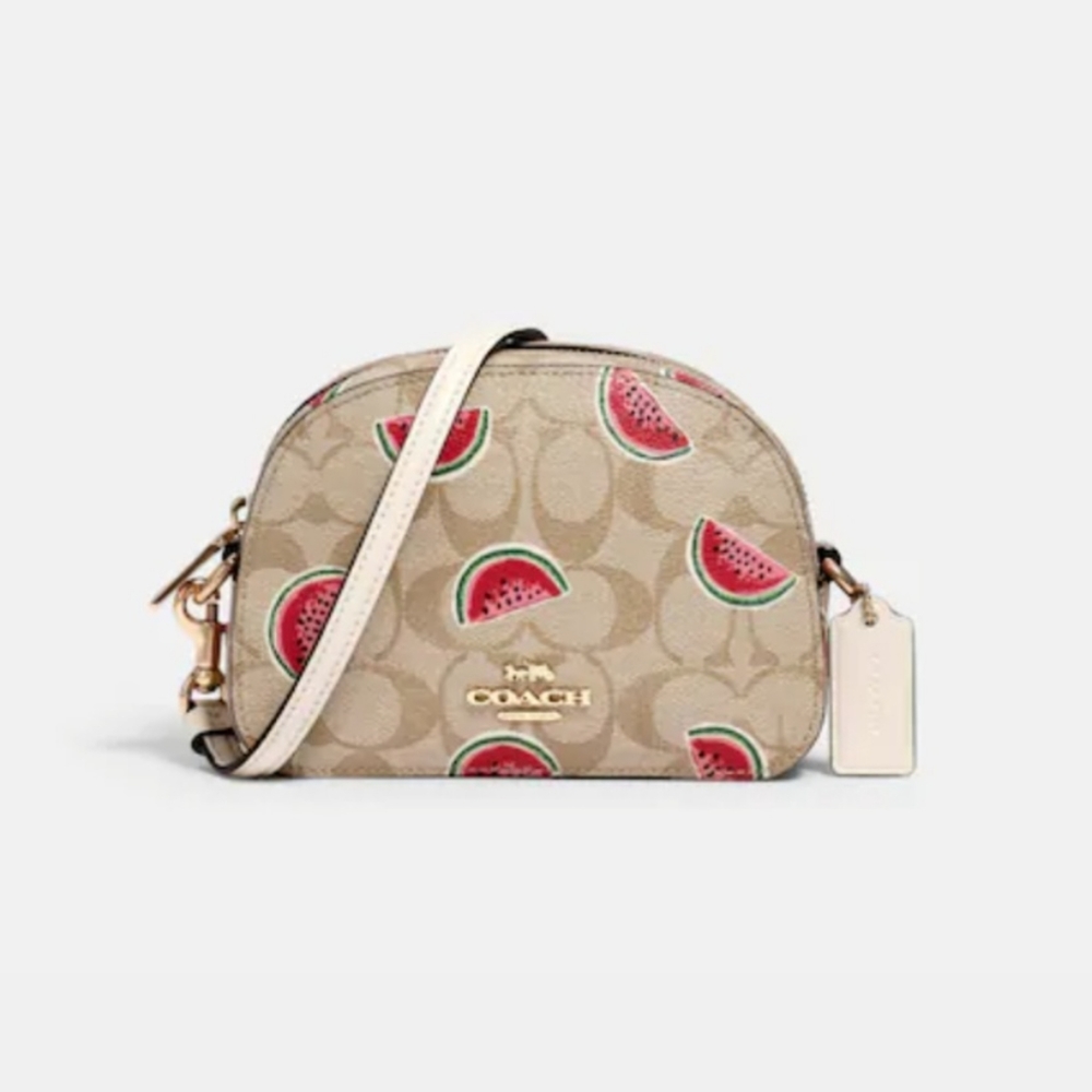 Coach Mini Serena Crossbody in signature canvas with Watermelon print